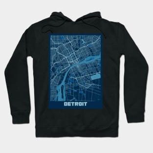 Detroit - Michigan Peace City Map Hoodie